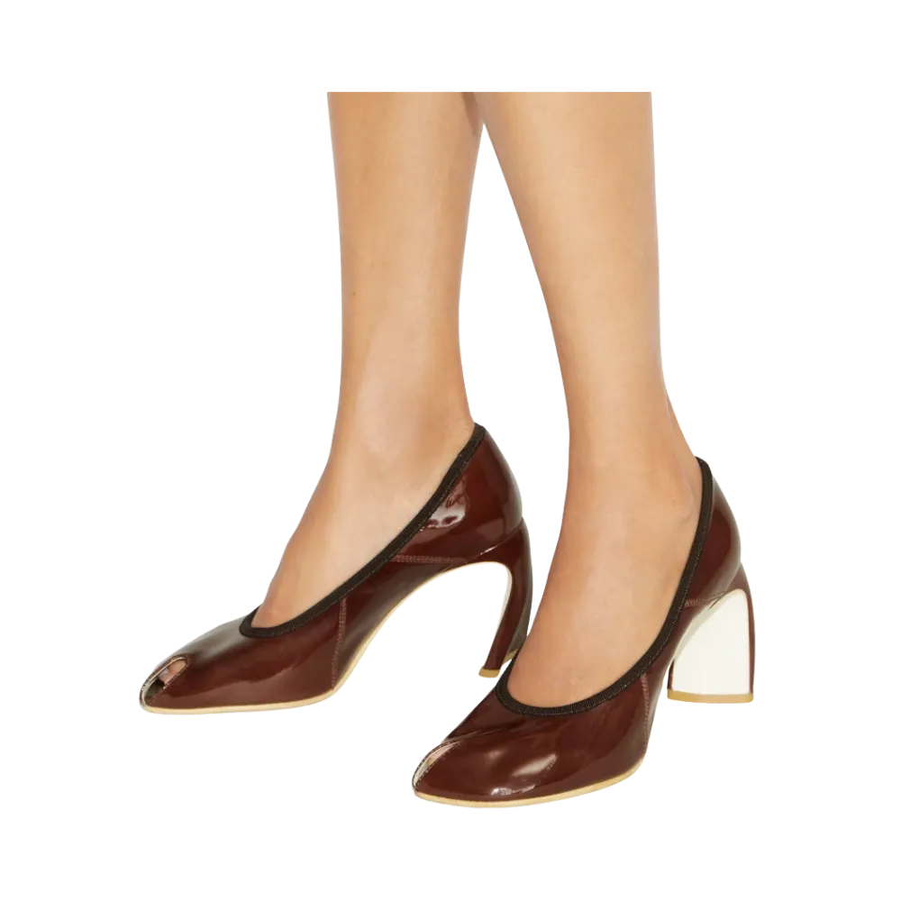 Tory Burch Peep-Toe Pump Russet brown