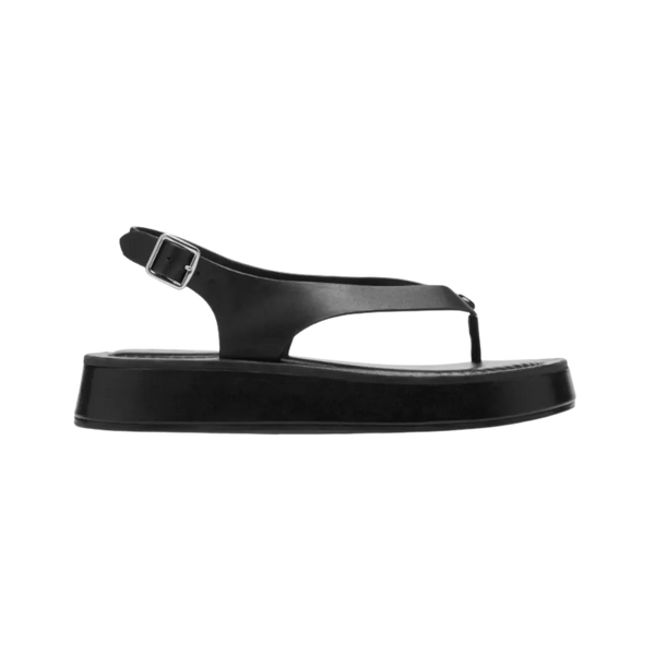 Coach Sculpted C Platform Thong Black