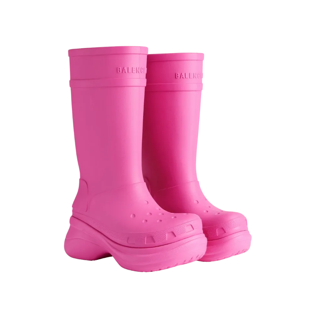 Balenciaga Crocs Boot In Bright Pink