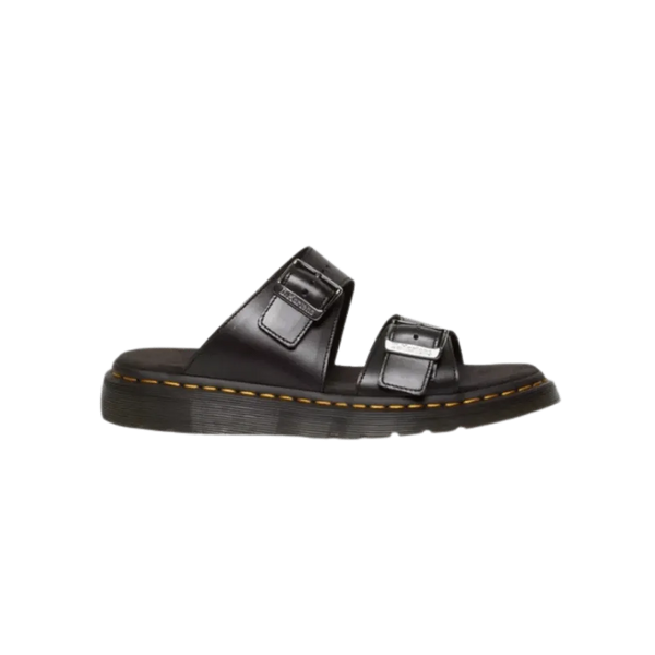 Dr Martens Josef Analine Leather Buckle Slide Sandals Black