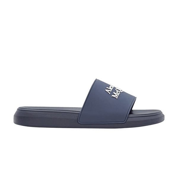 Alexander Mcqueen Alexander Mcqueen Logo Pool Slides Navy