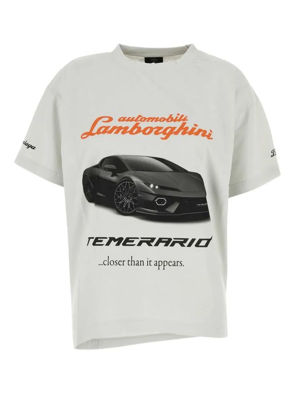 Balenciaga x Automobili Lamborghini-print asymmetrical T-Shirt