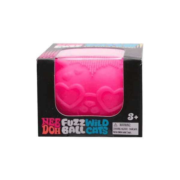 NeeDoh Fuzz Ball Wild Cats Squishy Fidget Toy Pink