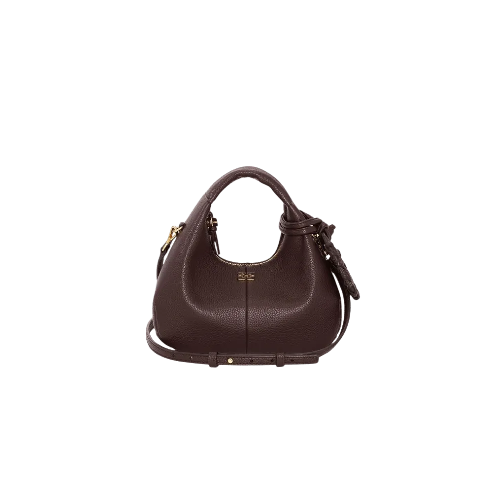 Ganni Brown Mini Hobo Bag