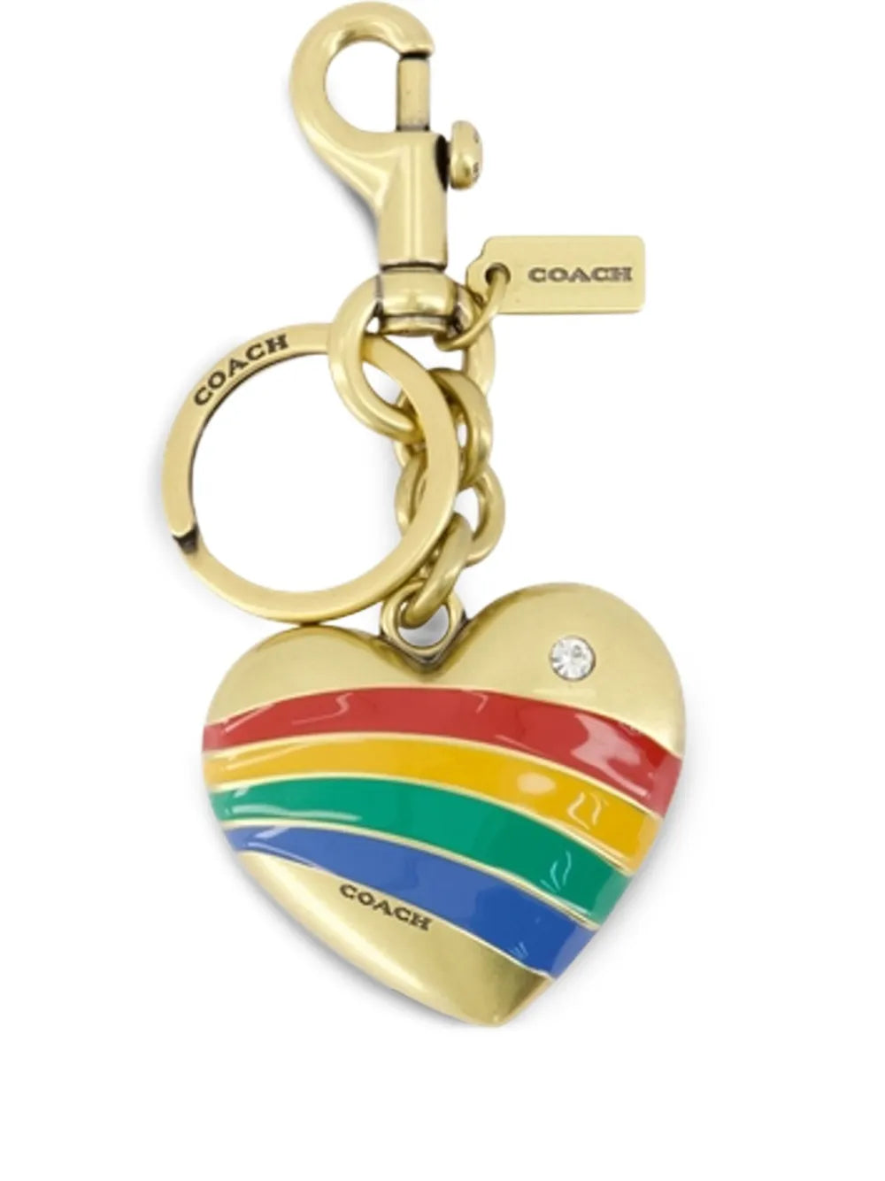 Coach rainbow heart keyring