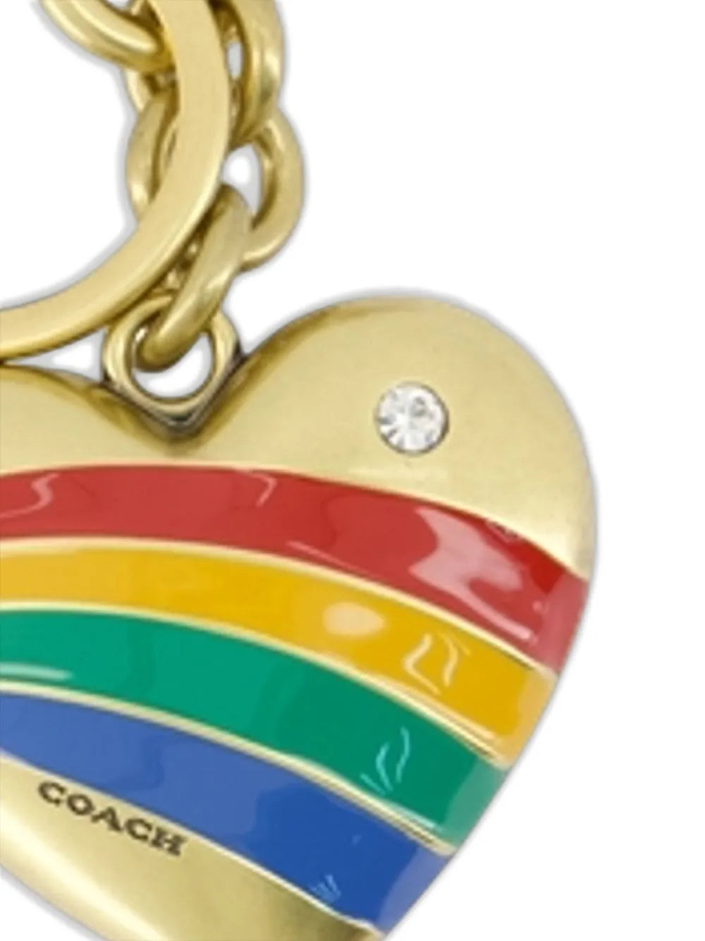 Coach rainbow heart keyring