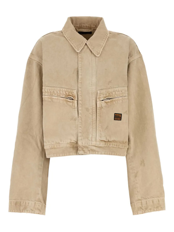 Balenciaga zipped-pocket long-sleeves denim jacket