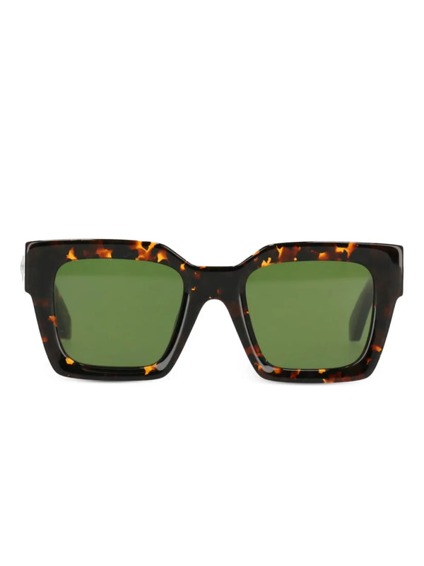 Off-White tortoiseshell geometric-frame sunglasses