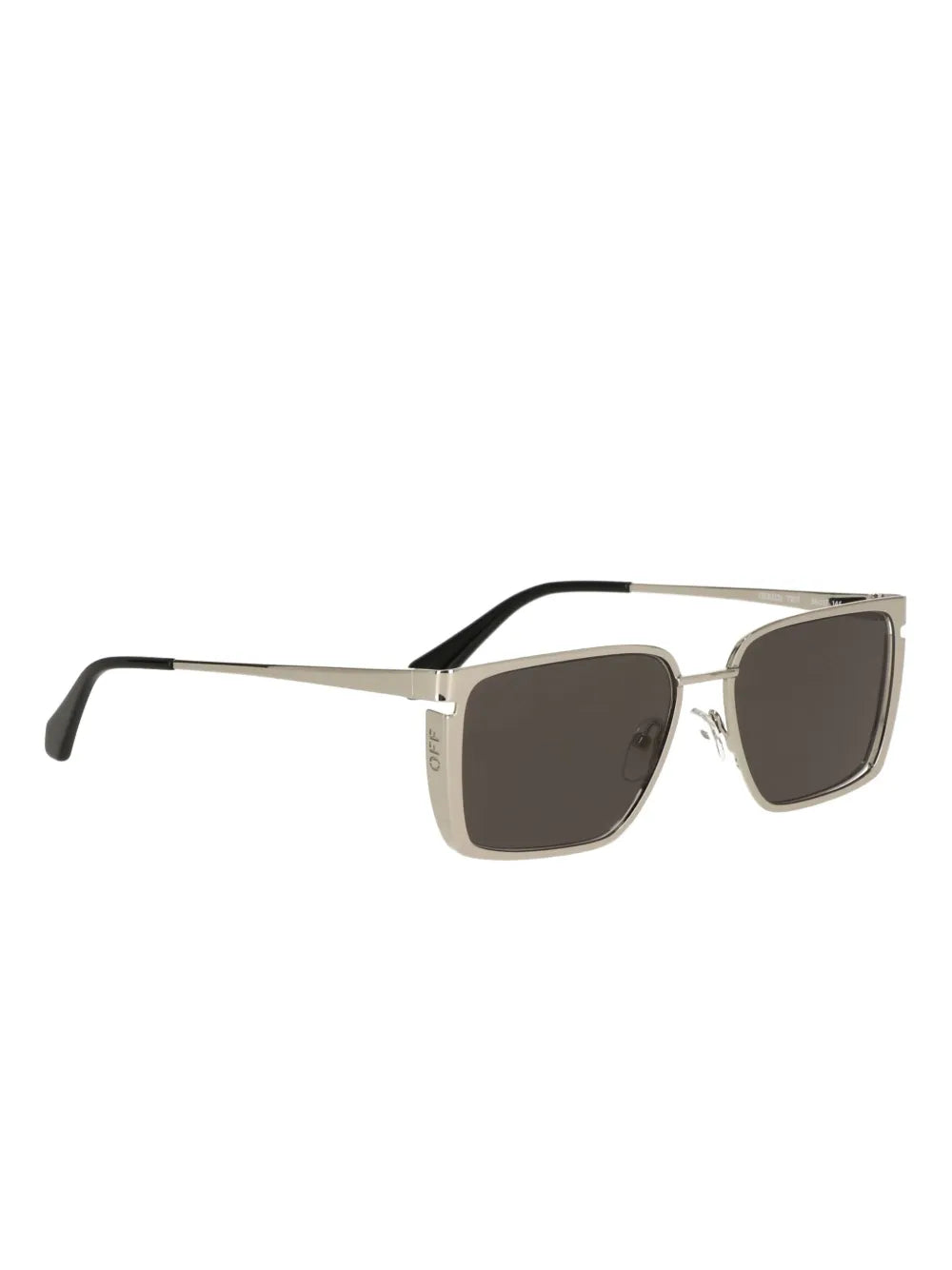 Off-White metallic-effect rectangle-frame sunglasses