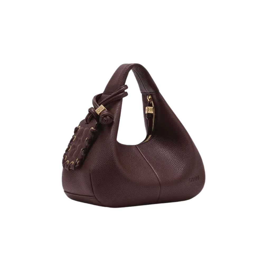 Ganni Brown Mini Hobo Bag