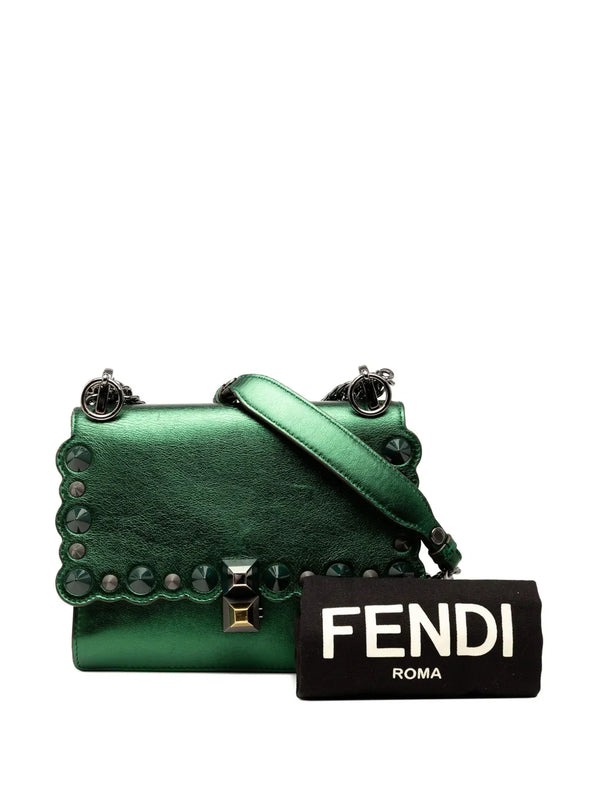 Fendi Fendi 2010-2025 Small Leather Scalloped Kan I Crossbody Bag