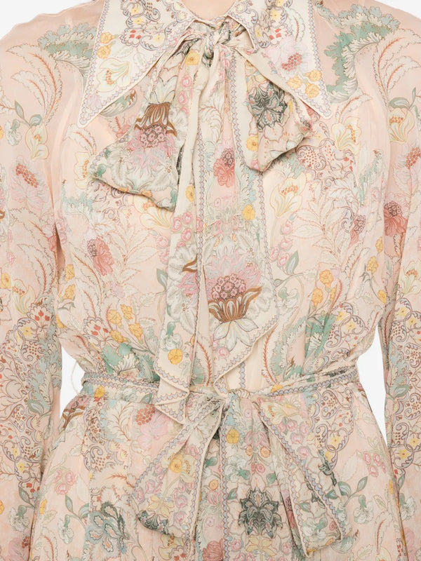 Marine Serre Marine Serre Floral-Print Tie-Neck Maxi Dress