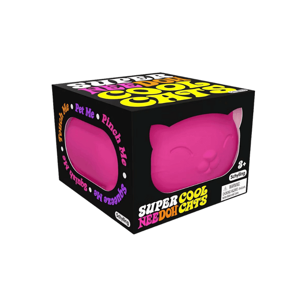 NeeDoh Super Cool Cat Squishy Fidget Toy Pink