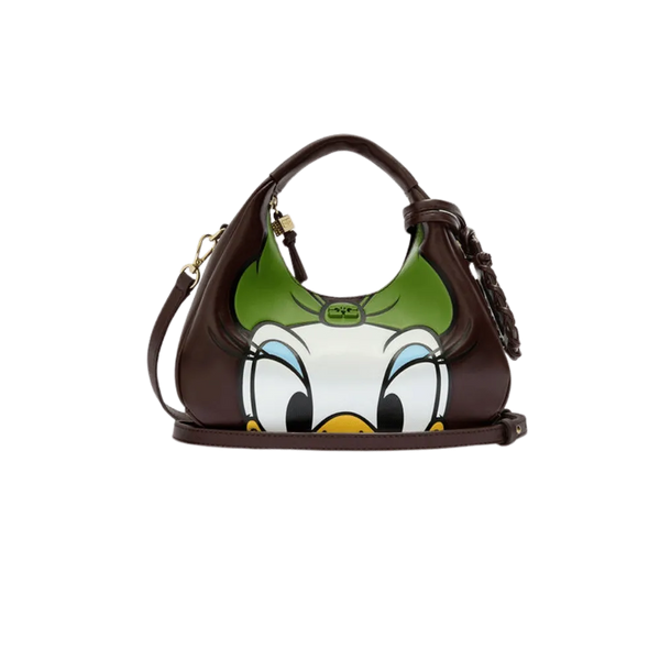 Ganni Daisy Duck Mini Hobo Bag in Brown