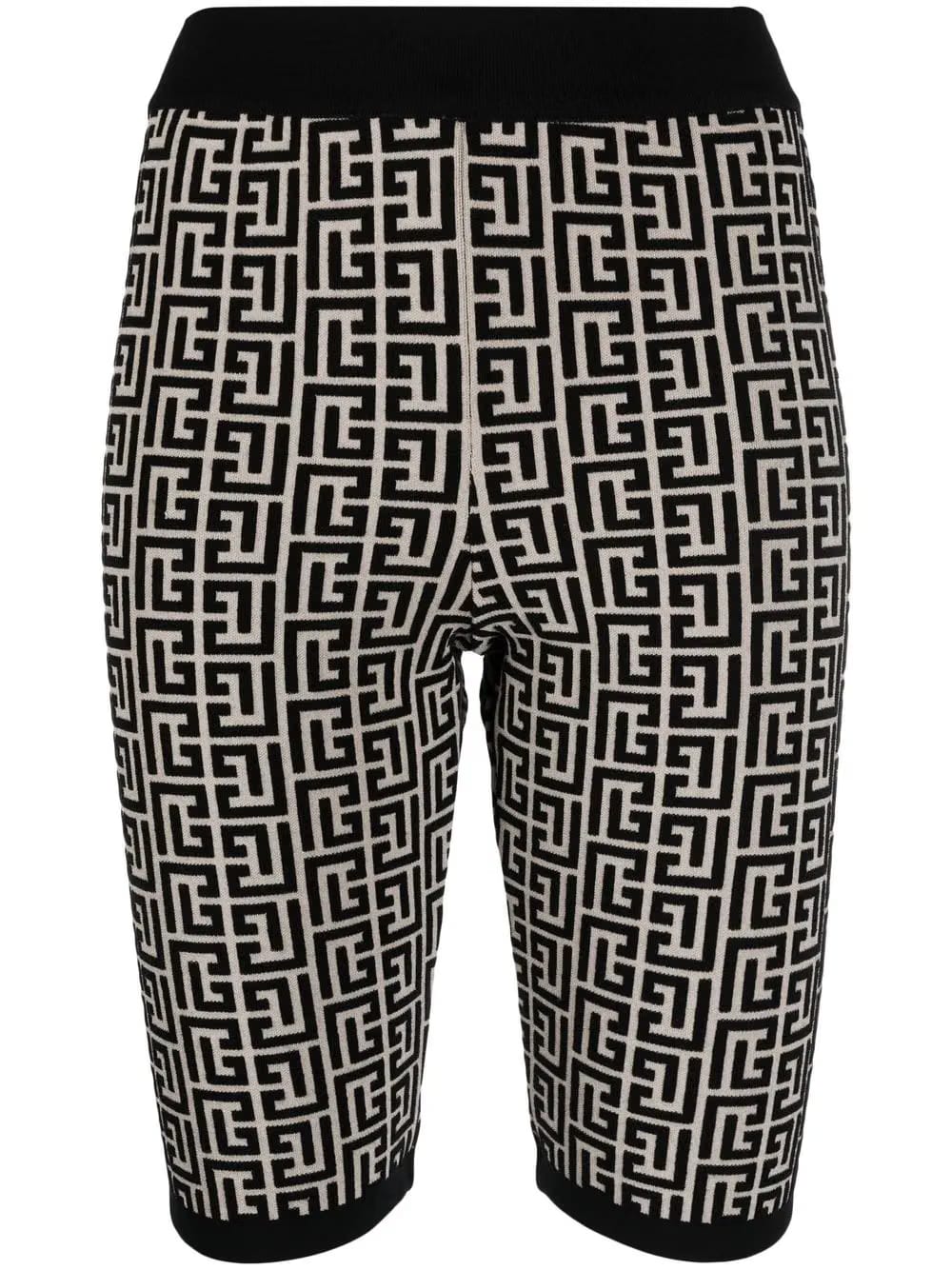 Balmain Balmain Monogram-Print Knitted Shorts