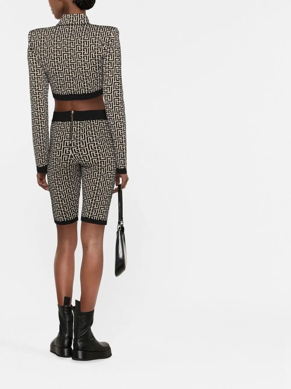 Balmain Balmain Monogram-Print Knitted Shorts