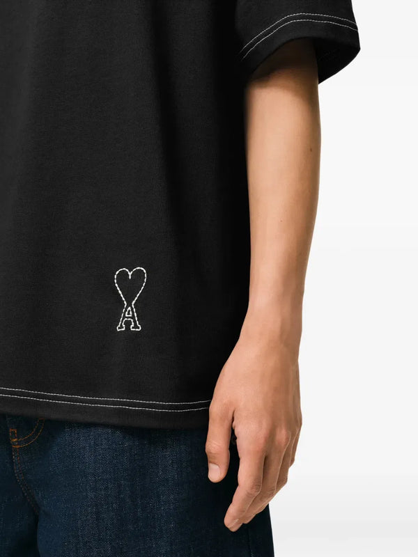 Ami Paris Ami Paris Ami De Coeur Logo-Detail Topstitching T-Shirt