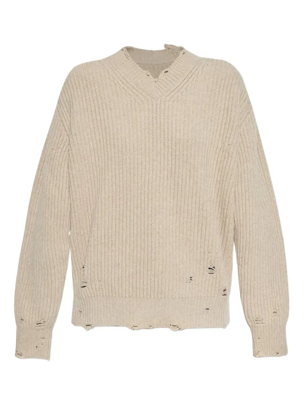 Mm6 Maison Margiela Mm6 Maison Margiela Distressed Ribbed Sweater