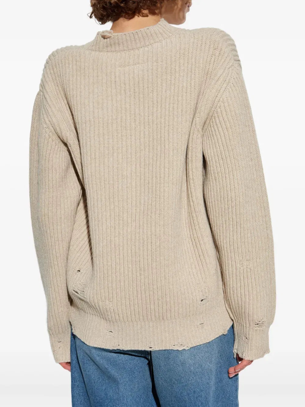 Mm6 Maison Margiela Mm6 Maison Margiela Distressed Ribbed Sweater