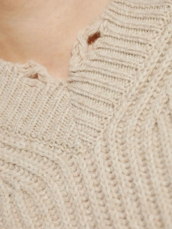 Mm6 Maison Margiela Mm6 Maison Margiela Distressed Ribbed Sweater