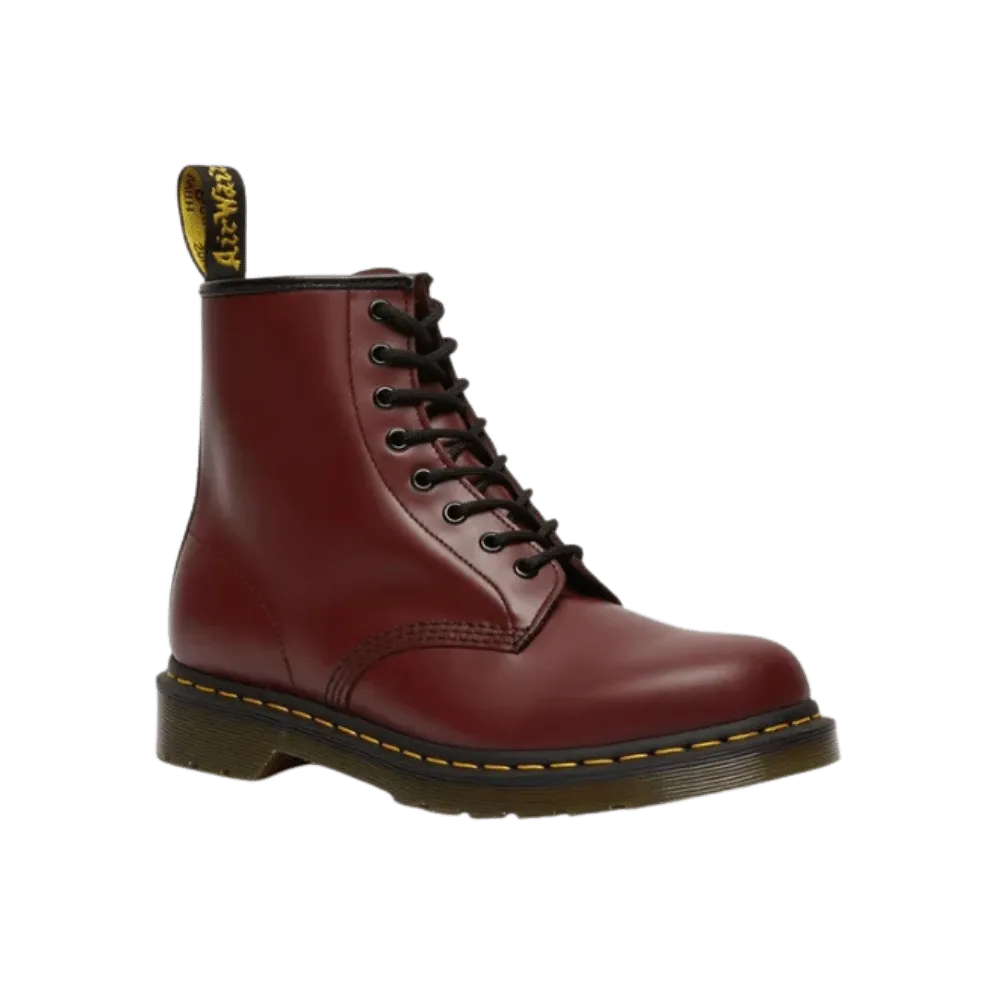 Dr Martens 1460 Smooth Leather Lace Up Boots Cherry Red