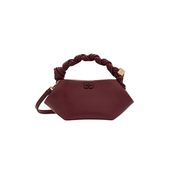 Ganni Burgundy Mini Bou Bag