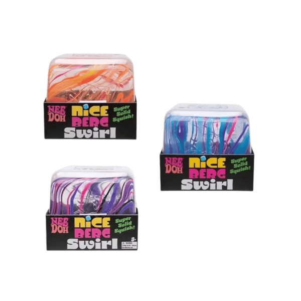 NeeDoh Jumbo Swirl Nice Berg Squishy Fidget Toy 3x Lot Orange/Blue/Purple