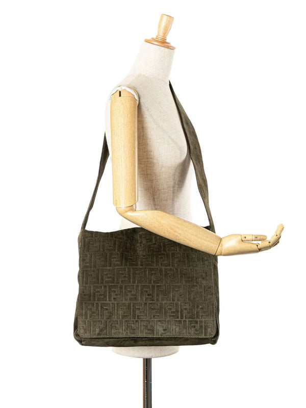 Fendi Fendi 20th Century Zucca Suede Messenger Bag Crossbody Bag