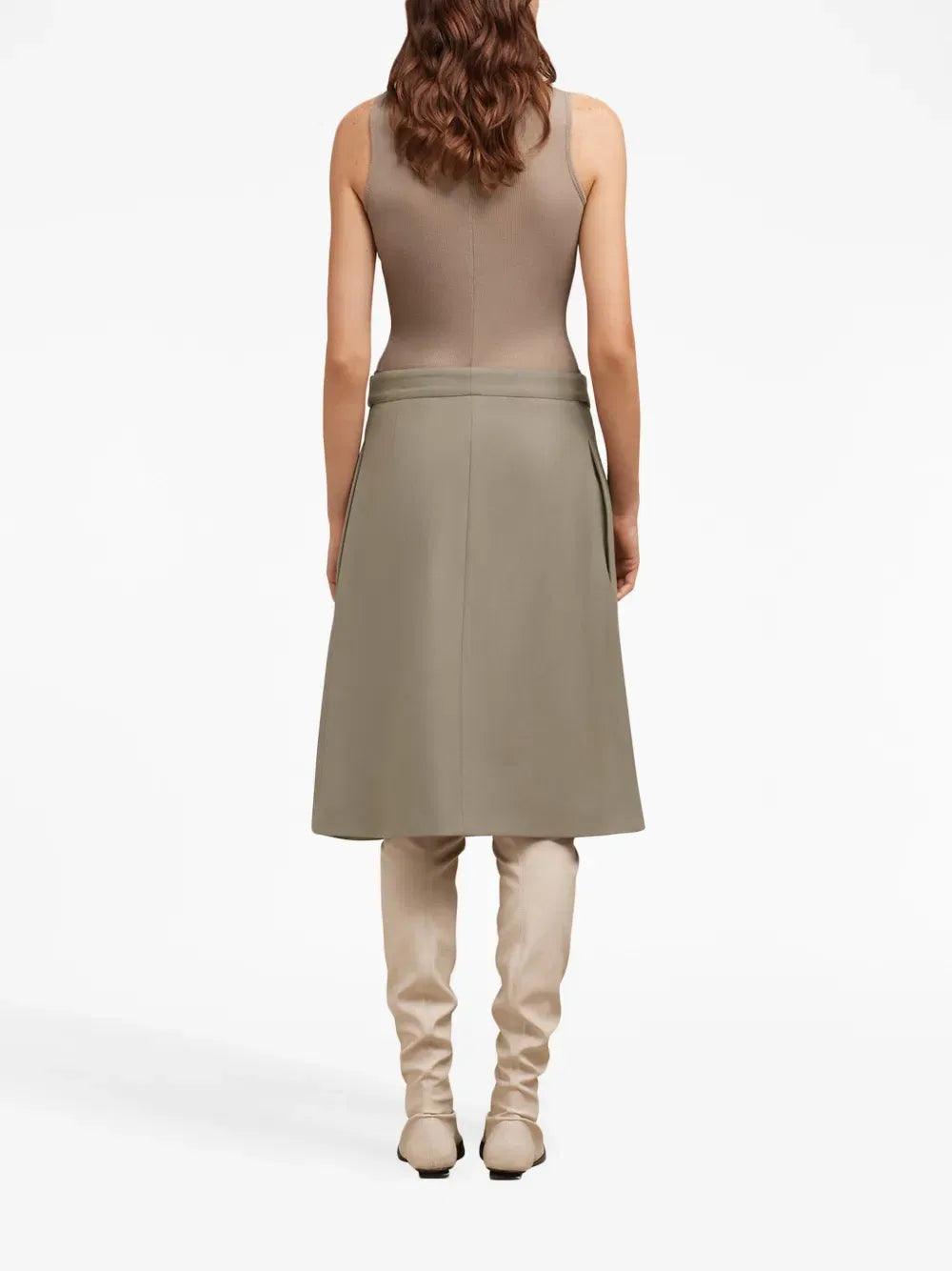 Ami Paris Ami Paris Belted Wool Midi Skirt