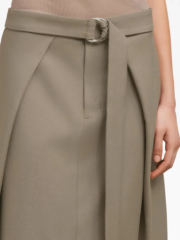 Ami Paris Ami Paris Belted Wool Midi Skirt