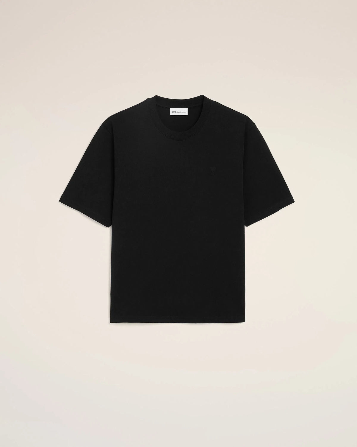 Ami Paris Ami Paris Black Cotton Embossed Ami De Coeur T-Shirt