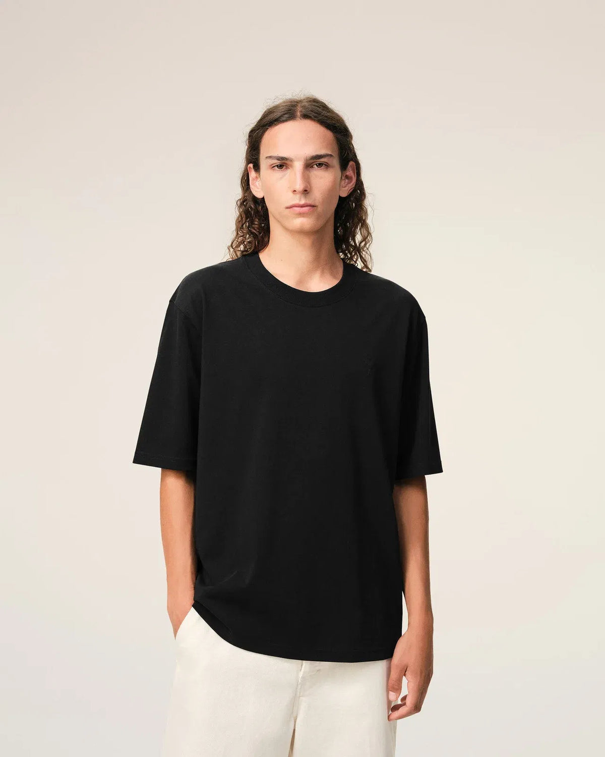 Ami Paris Ami Paris Black Cotton Embossed Ami De Coeur T-Shirt