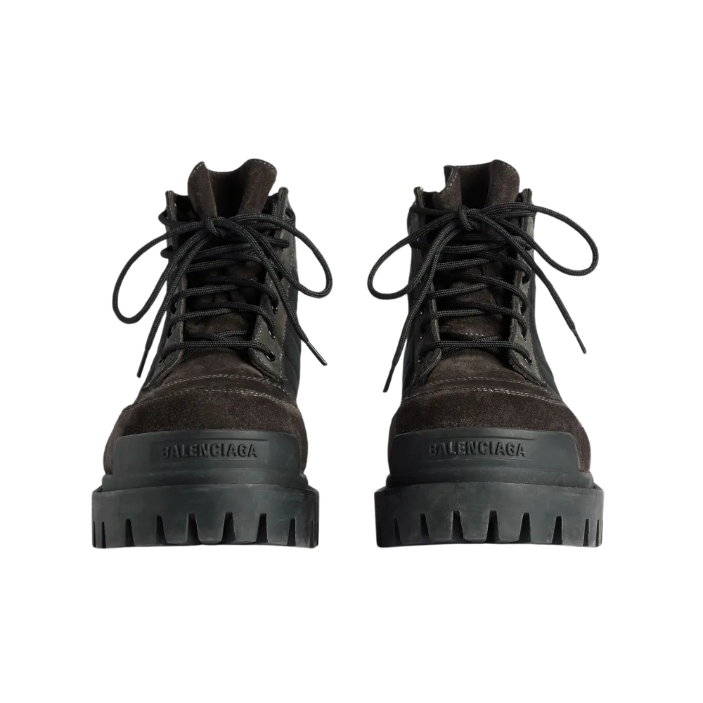 Balenciaga Combat Strike Low Boot In Brown