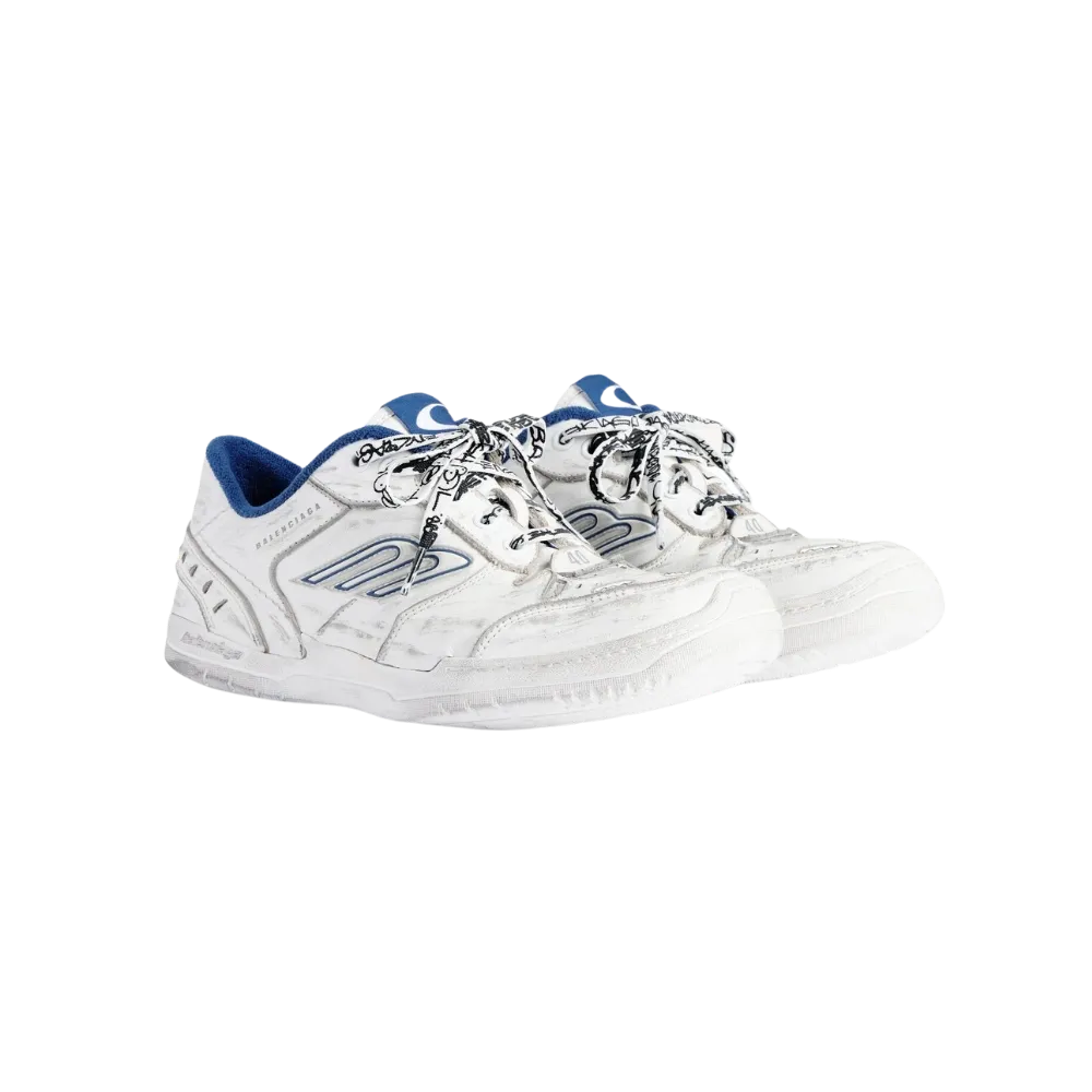 Balenciaga Hamptons Worn-Out Sneaker In White