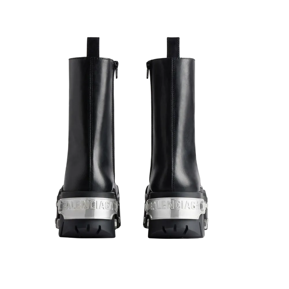 Balenciaga Bulldozer Lace-Up Boot In Black