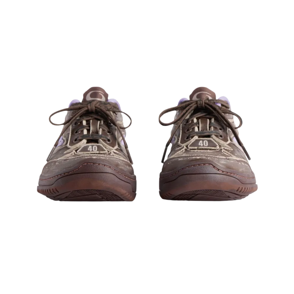 Balenciaga Hamptons Medium Worn-Out Sneaker In Brown