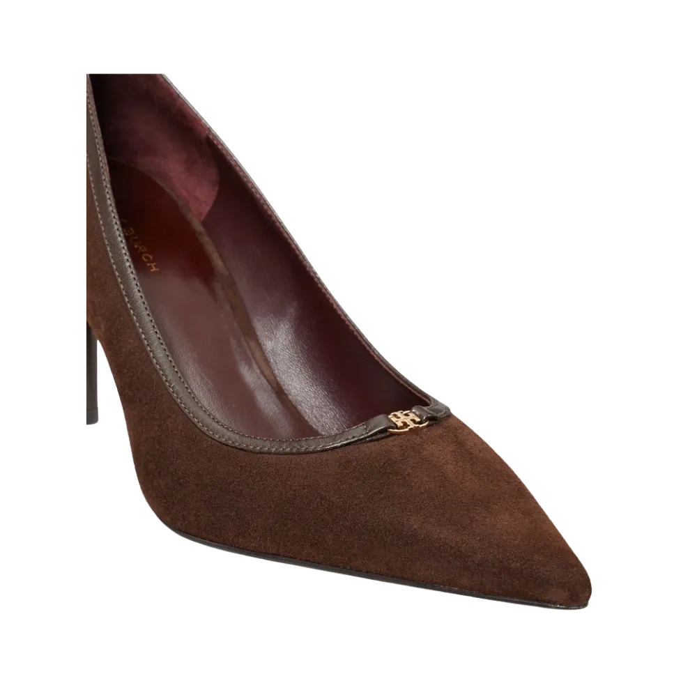 Tory Burch Double T Buckle Pump Dark Cocoa