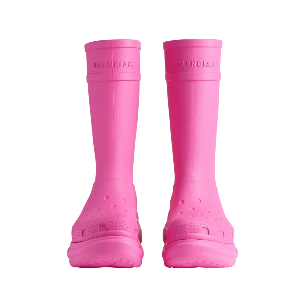 Balenciaga Crocs Boot In Bright Pink