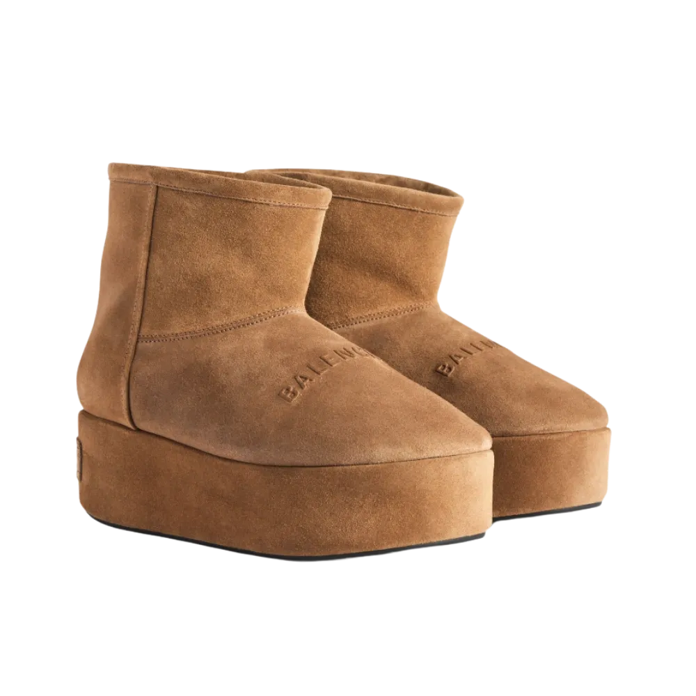 Balenciaga Alaska Platform Bootie In Brown