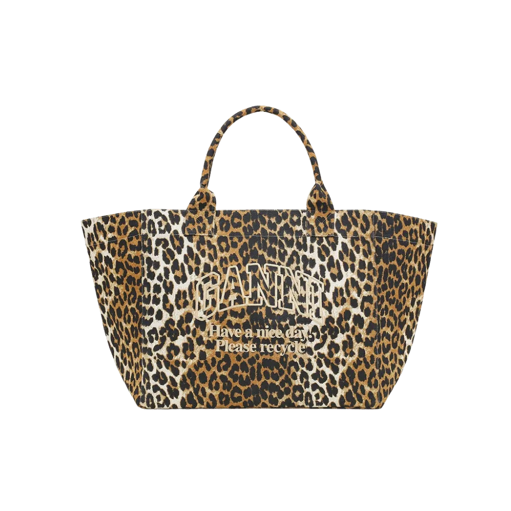 Ganni Leopard XXL Tote Bag