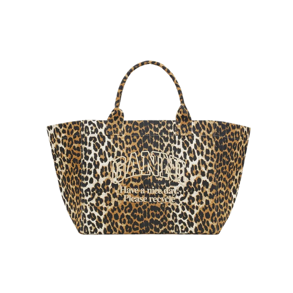 Ganni Leopard XXL Tote Bag