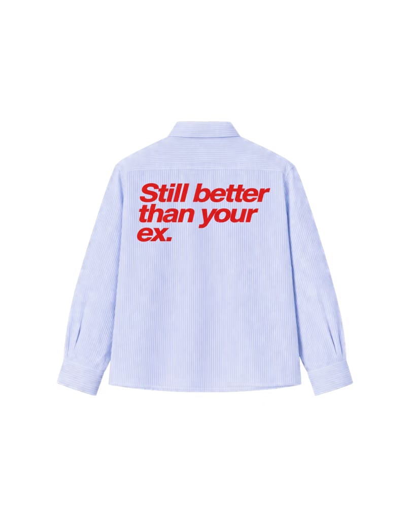 Hashway Hashway Better Than Your Ex Striped Shirt - Sky Blue