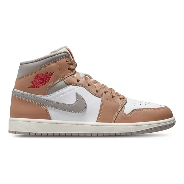Air Jordan 1 Mid Rattan White College Grey