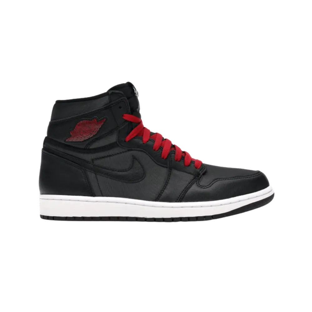 Nike Jordan 1 Retro High Black Satin Gym Red