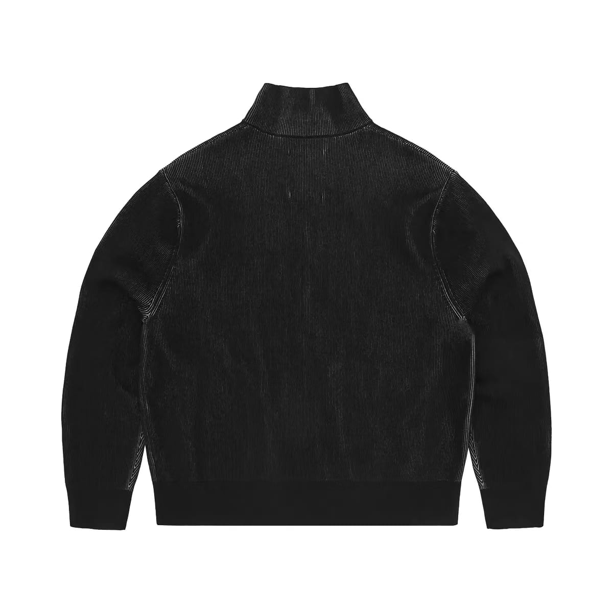 Corteiz Corteiz 2 Tone Ribbed Knit Zip Up Black