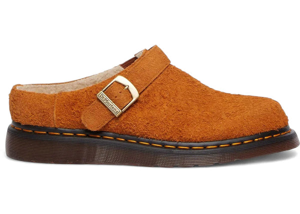 Dr. Martens Dr. Martens Isham Faux Shearling Lined Suede Slingback Mules Pecan Brown