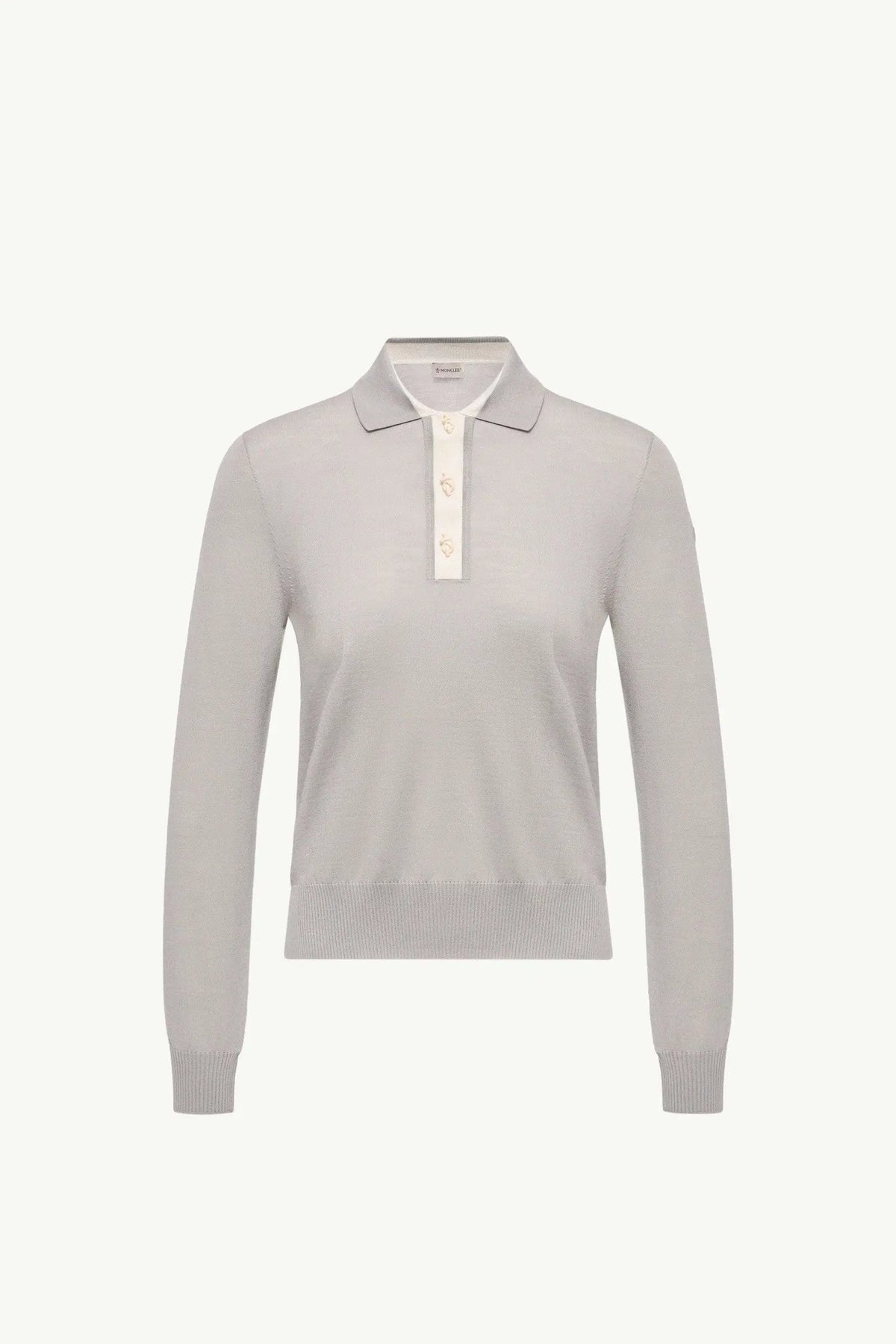 Moncler Moncler Wool Long Sleeve Polo Shirt Grey Grey