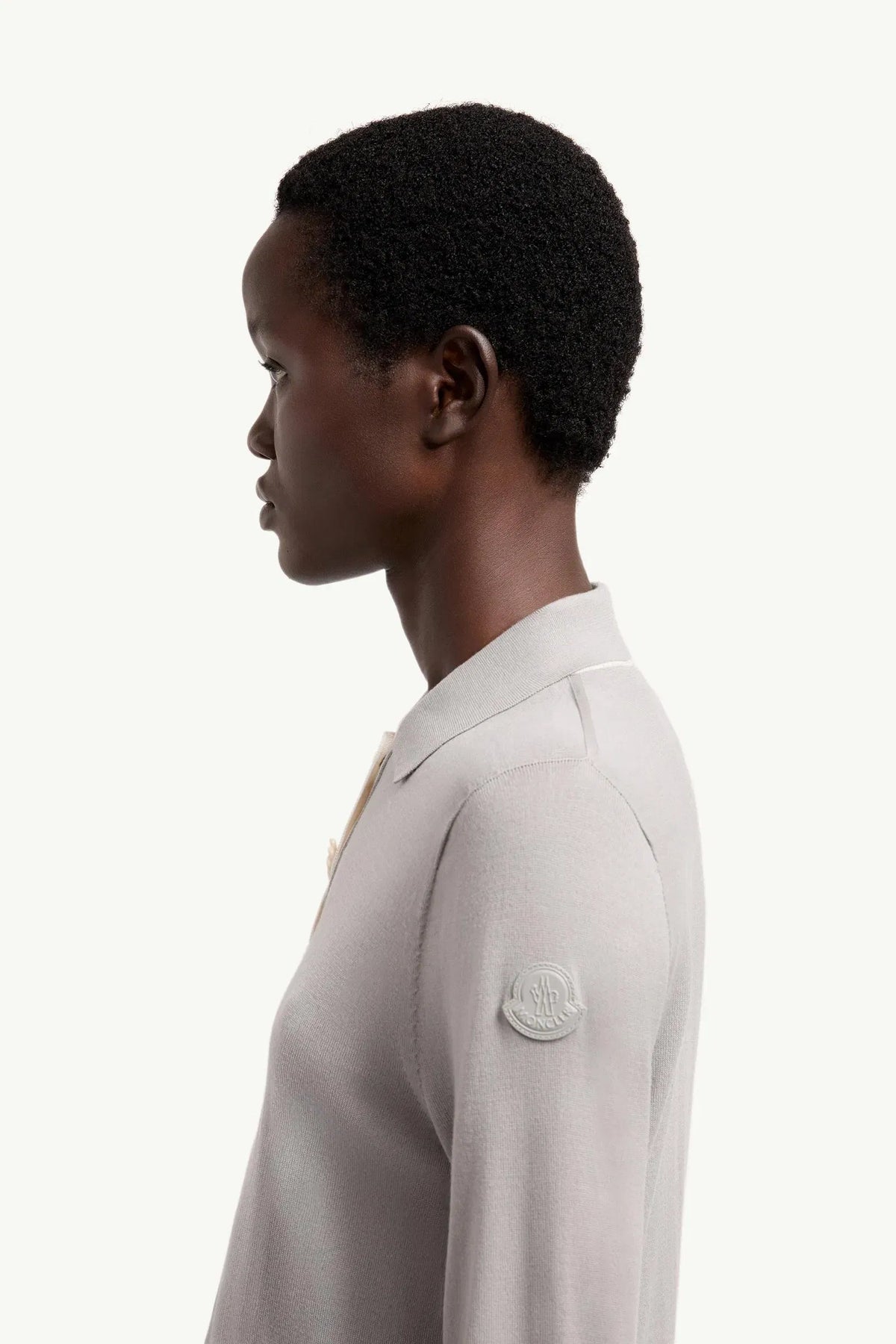 Moncler Moncler Wool Long Sleeve Polo Shirt Grey Grey