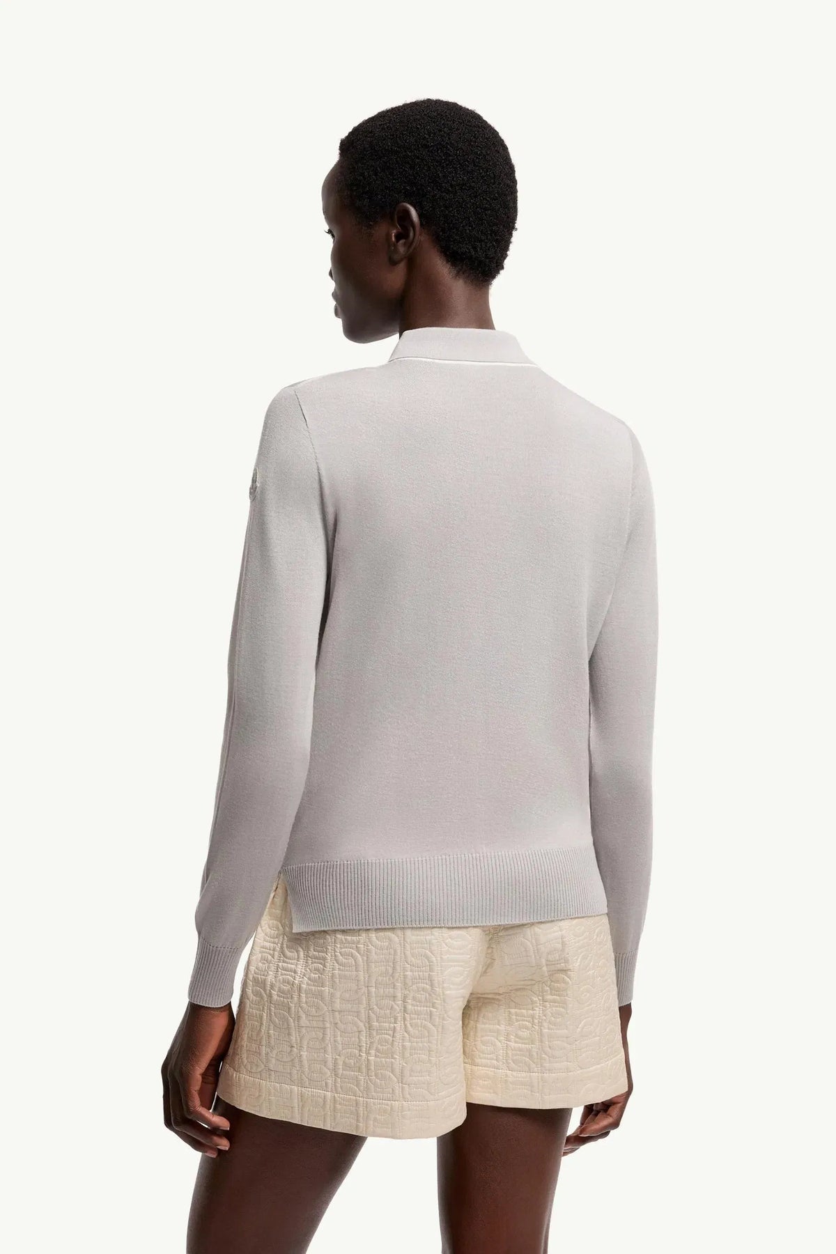 Moncler Moncler Wool Long Sleeve Polo Shirt Grey Grey
