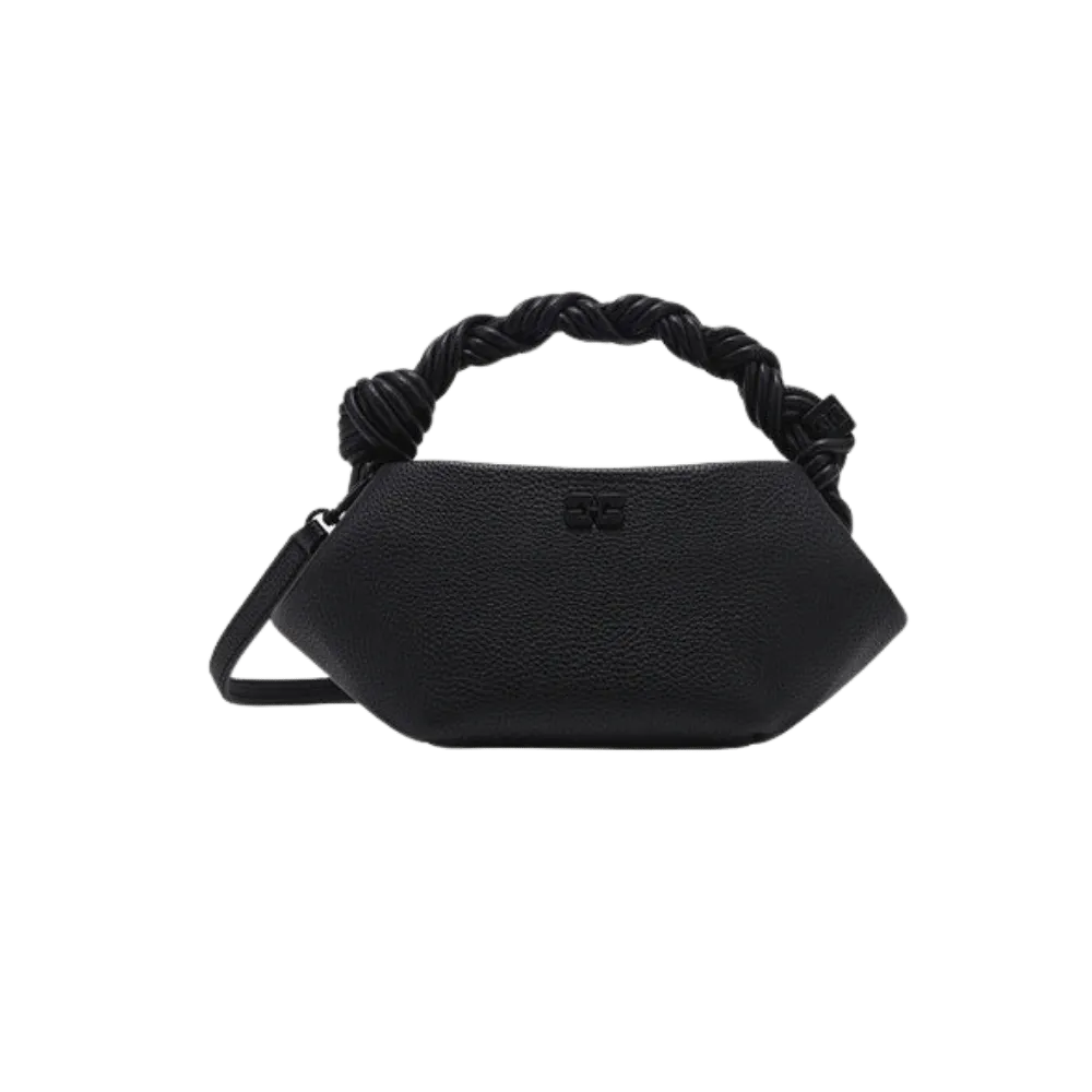 Ganni Black Grained Mini Bou Bag
